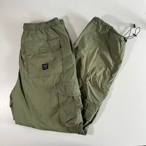 Aeropostale Olive Green Parachute Pants Womens Size S Cargo Pockets Drawstring